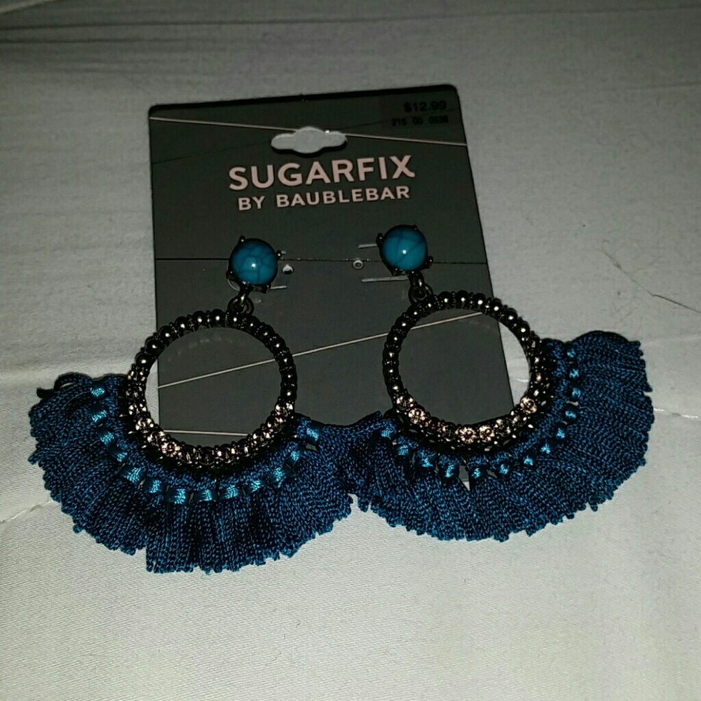 Nwt baublebar teal tassel earrings!